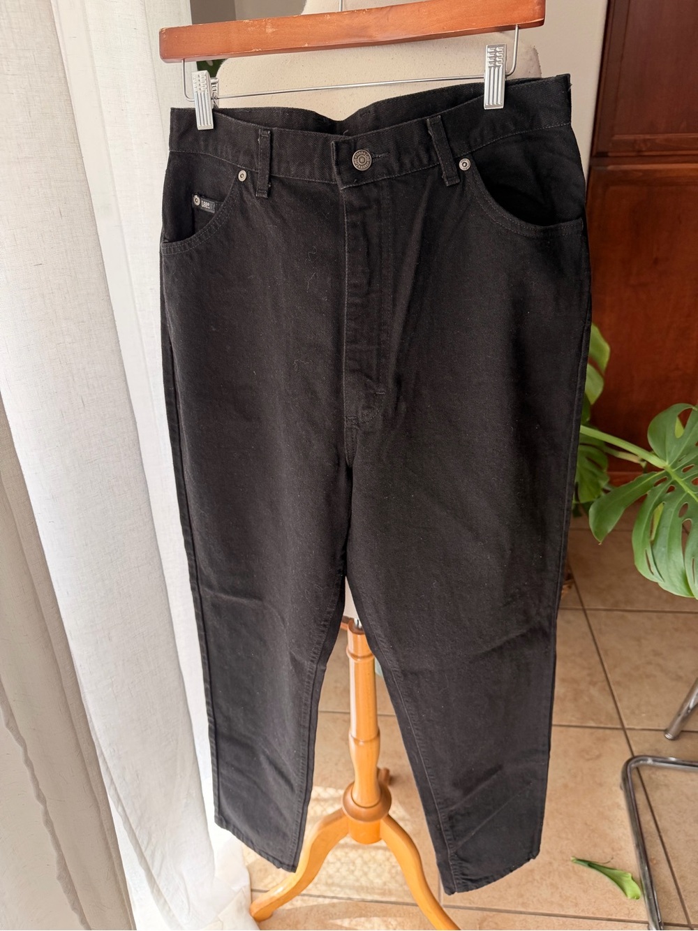 Vintage Lee Black High Rise Mom Jeans Women's Size 16 USA Made